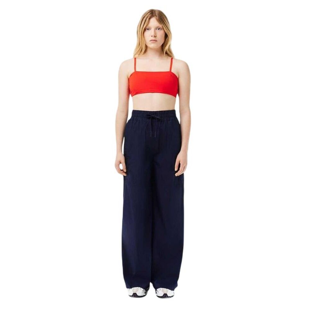 Lacoste Womens/Ladies Oversized Wide Leg Pants / Navy Blue